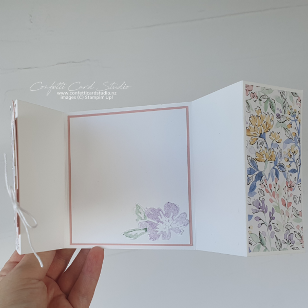 Hand-Penned Fancy Gate Fold Card Pink Inside