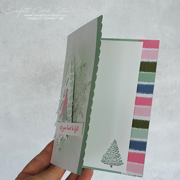Mint & Pink Whimsical Christmas Card Inside