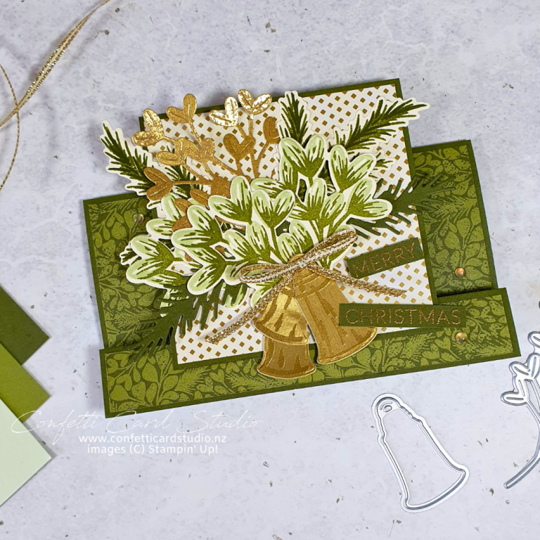 Read more about the article How to Make a Faux Centre Step Christmas Card with Golden Greenery Bundle