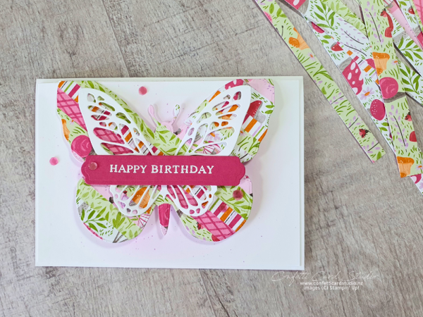 Using DSP Scraps For A Beautiful Butterfly Card - Confetti Card Studio
