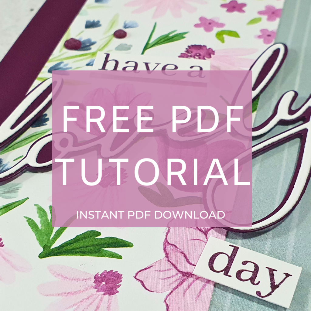 Graphic for Free PDF Tutorial showing a sneak peek of the card