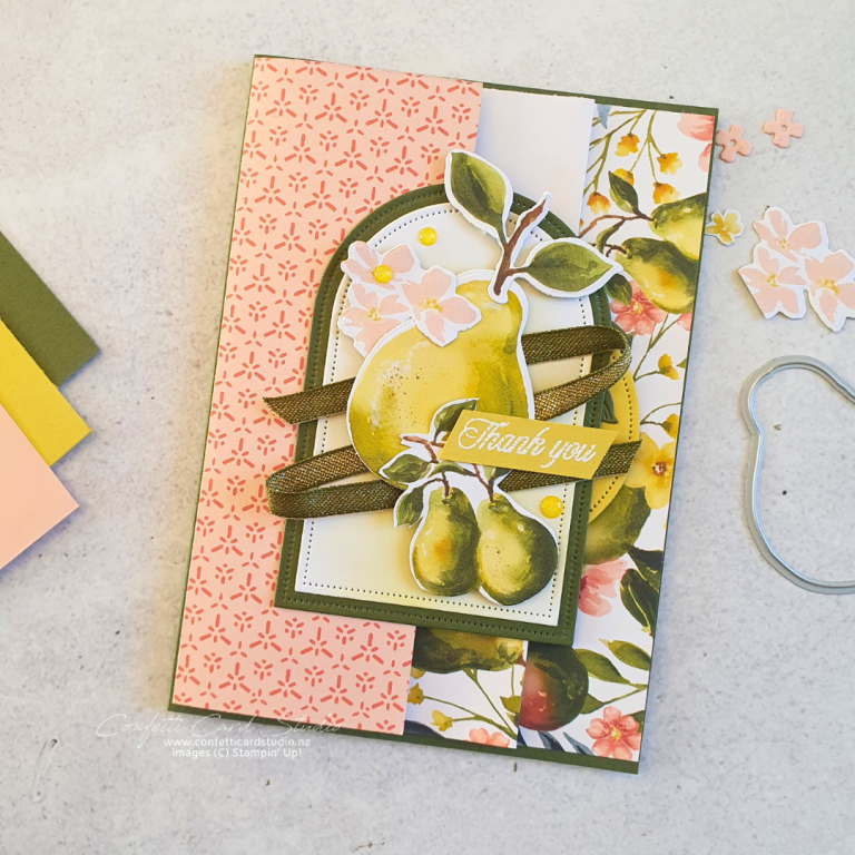 Read more about the article Painterly Pears Accordion Fold Card