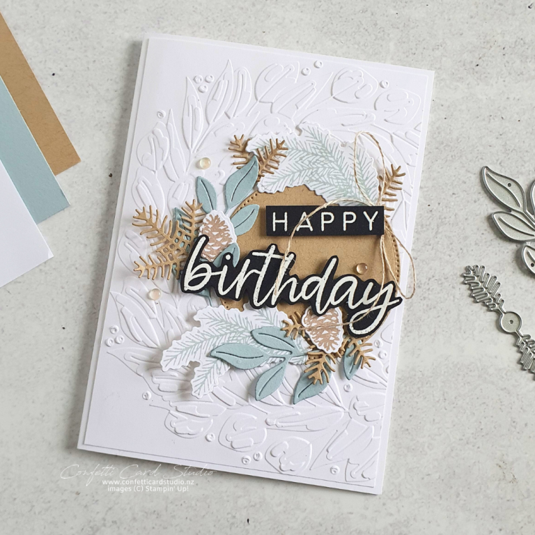 Read more about the article Delicate Pines Wreath Birthday Card