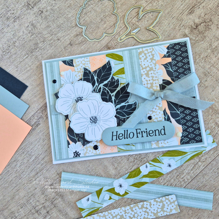 Read more about the article Use Scraps of Lovely Blossoms DSP for a Hello Friend Card