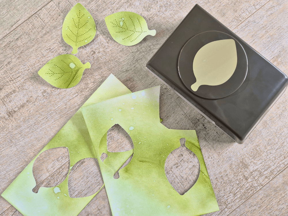 Blending Brush Custom Cardstock and Leaf Punch